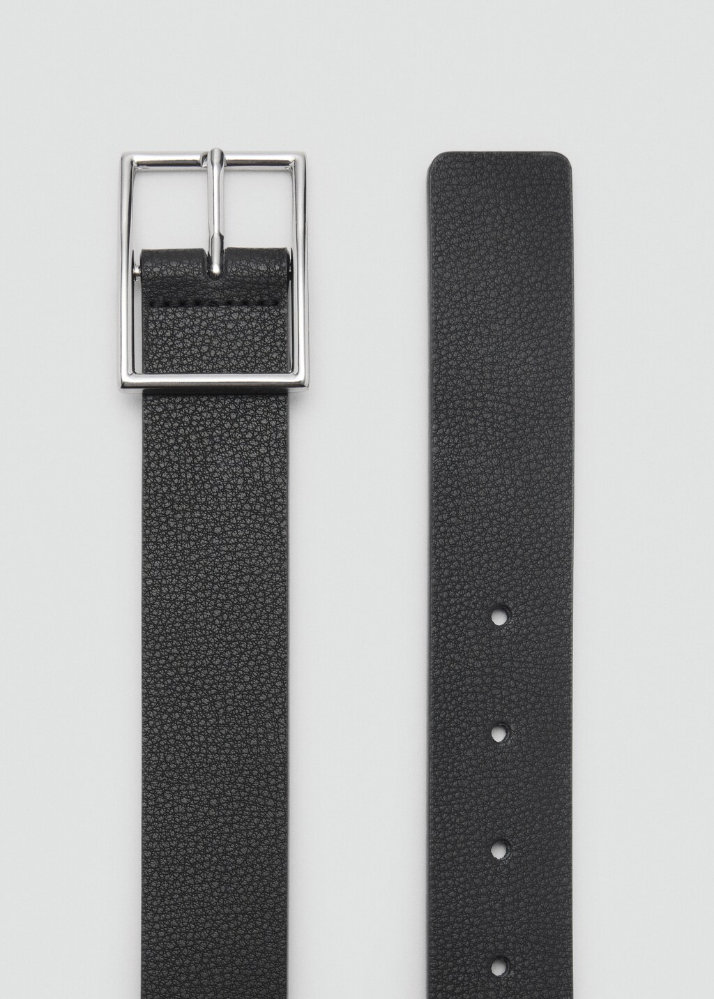 Pebbled leather belt - Black