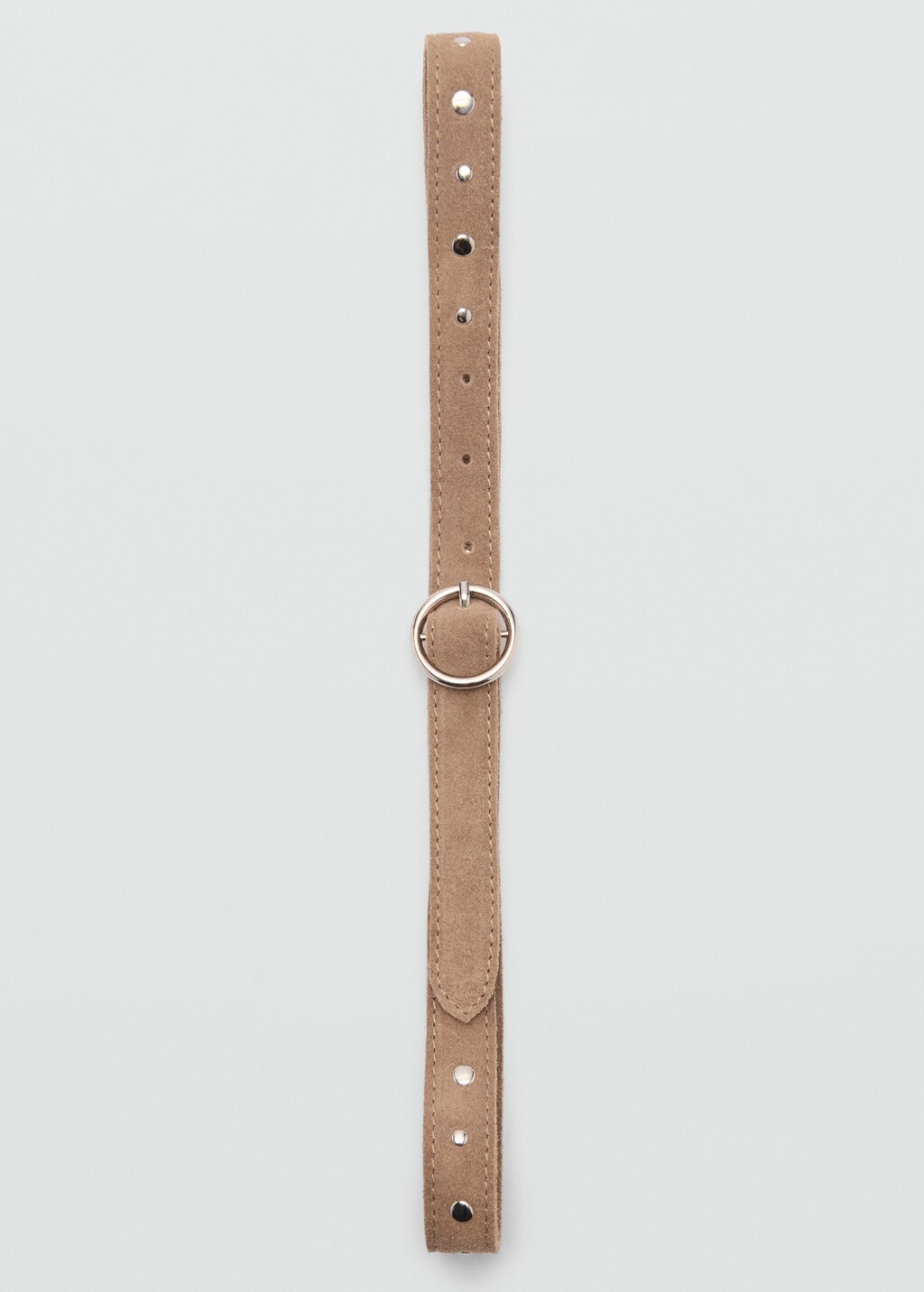 Laser-cut suede belt - Sand