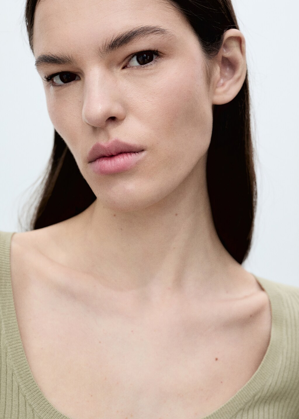 Knitted ribbed sweater - Khaki