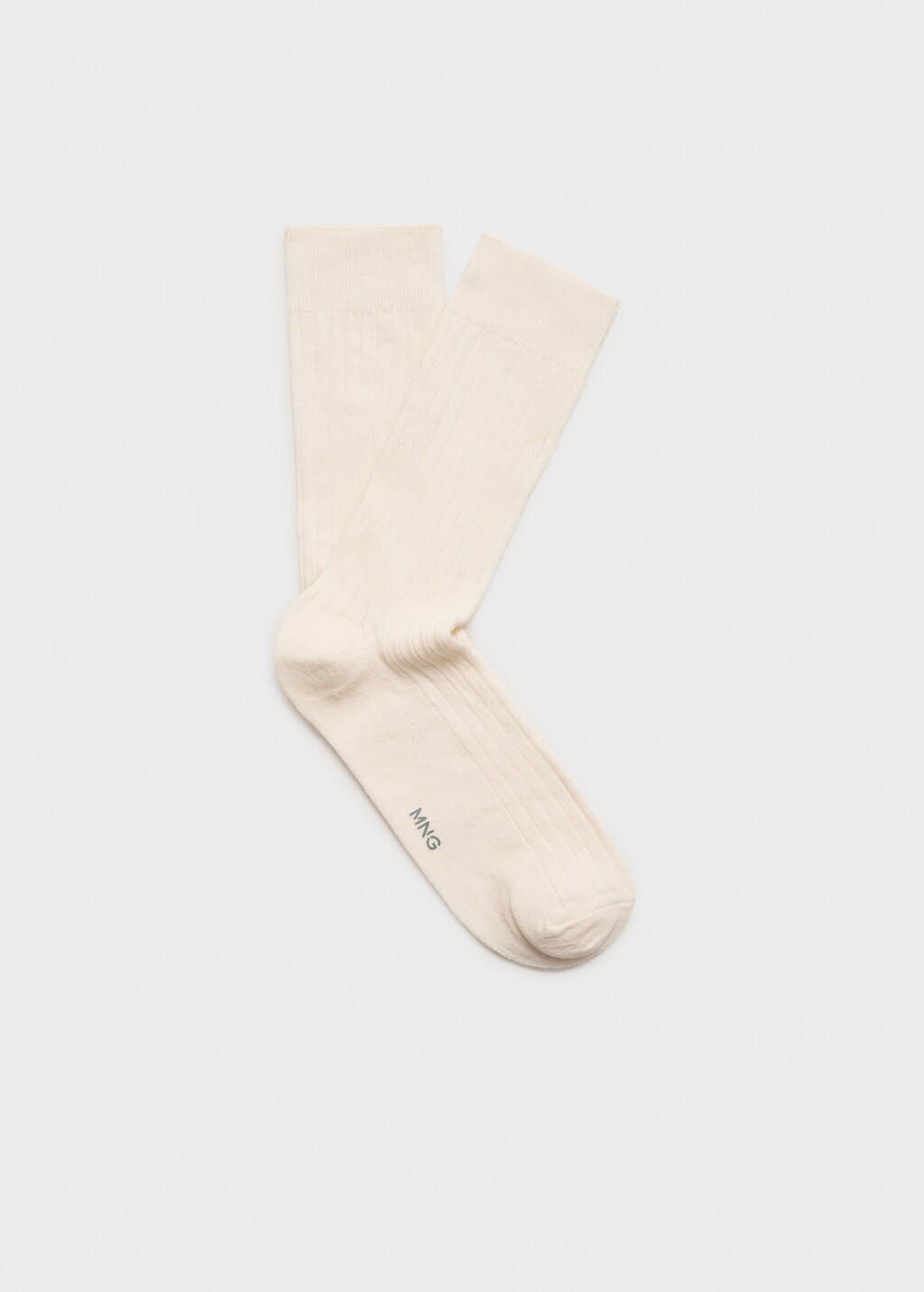 Ribbed cotton socks - Ecru