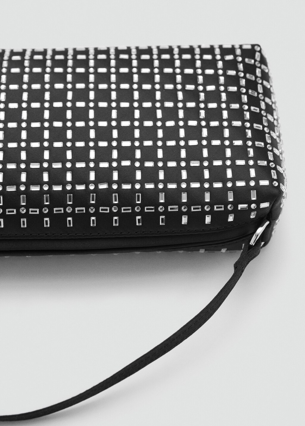 Mini bag with crystal appliqué - Black