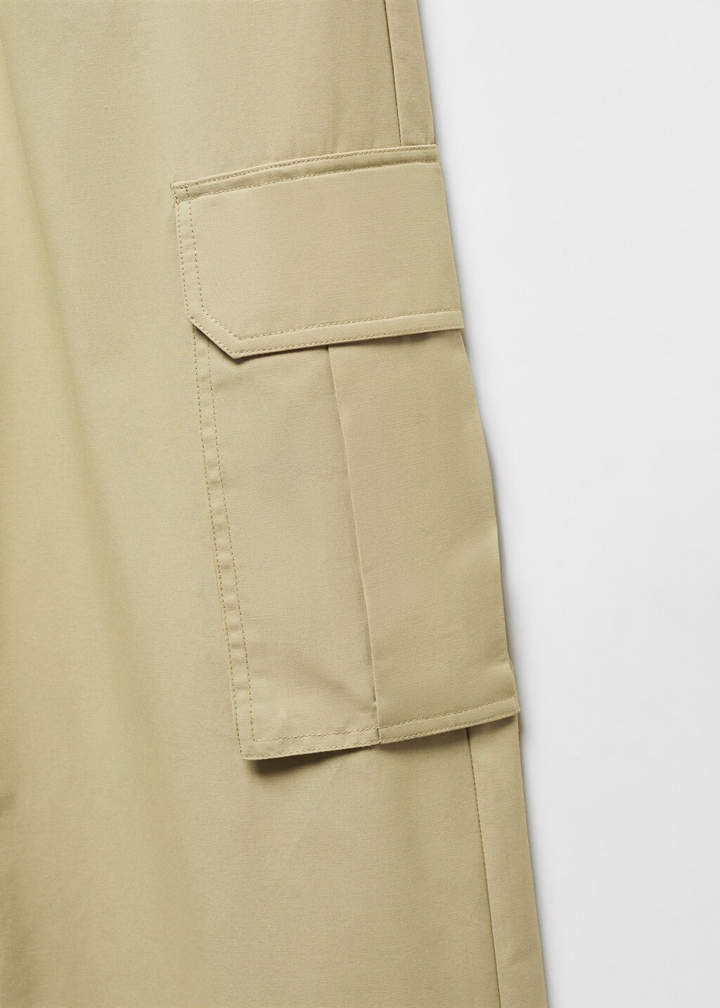 Elastic waist cargo trousers - Beige