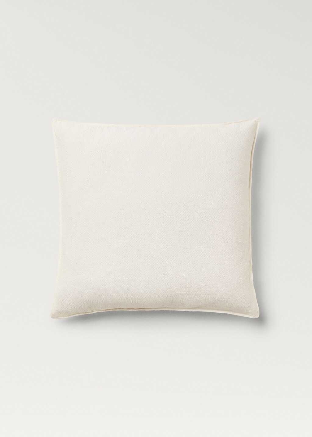 Textured cotton percale pillowcase, 60x60 cm - Ecru