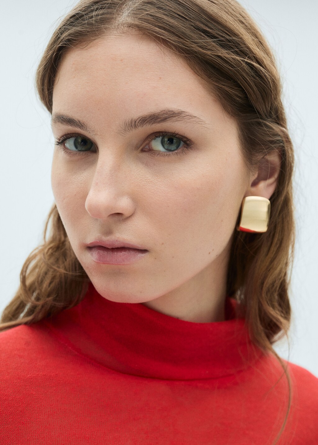 Semi-transparent turtleneck sweater - Red