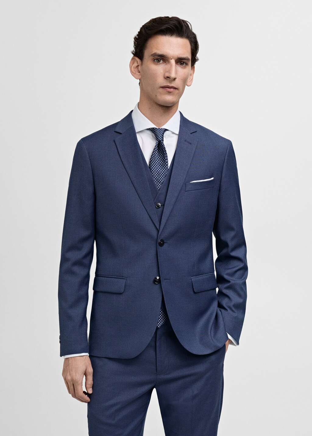 Super slim-fit suit jacket in stretch fabric - Grey