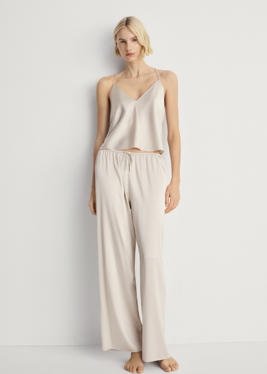 Silk pyjama trousers - Light/Pastel Grey