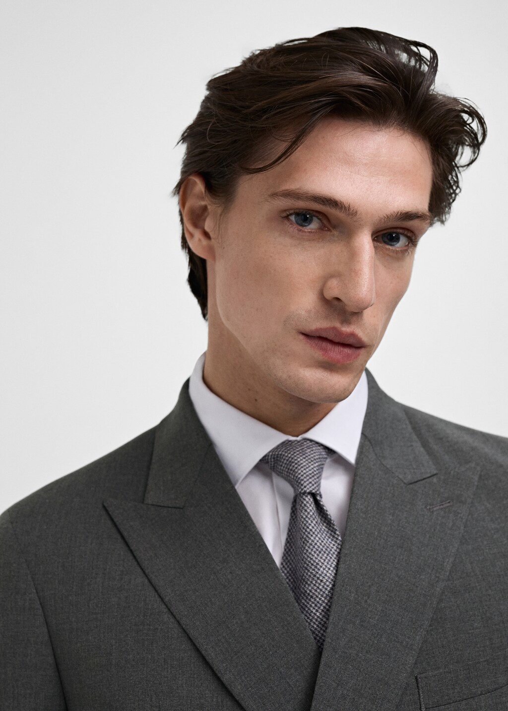 Monaco double-breasted slim-fit suit jacket - Beige