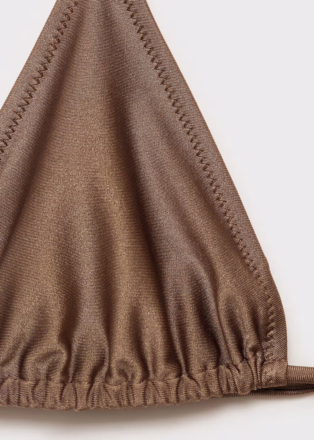 Bikini top with shiny finish - Medium Brown