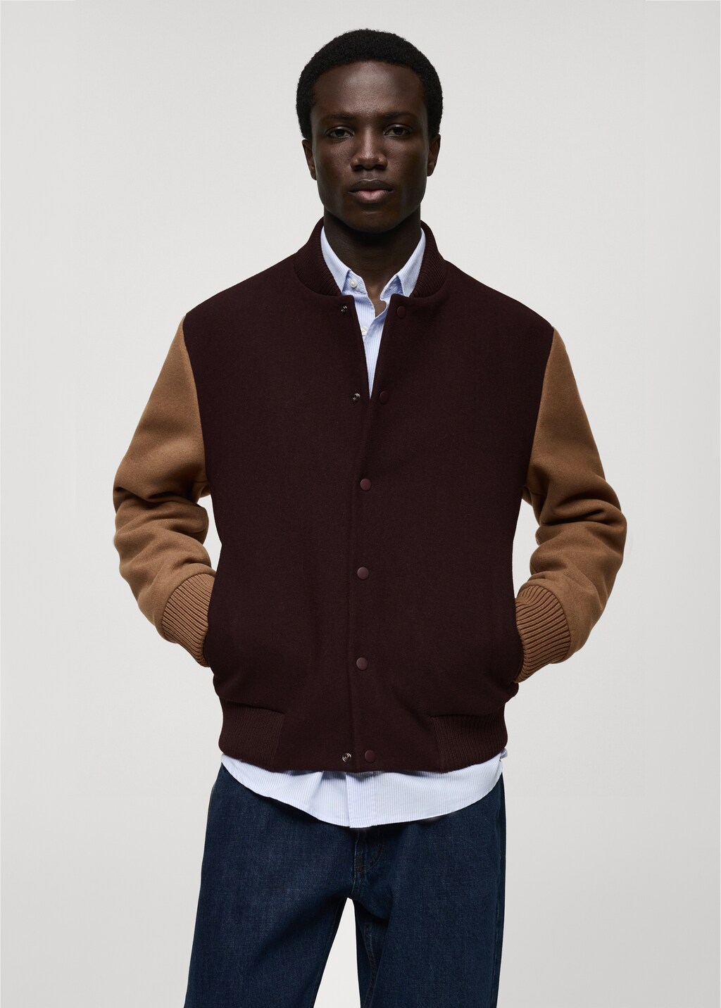 Two-tone bomber jacket - Maroon