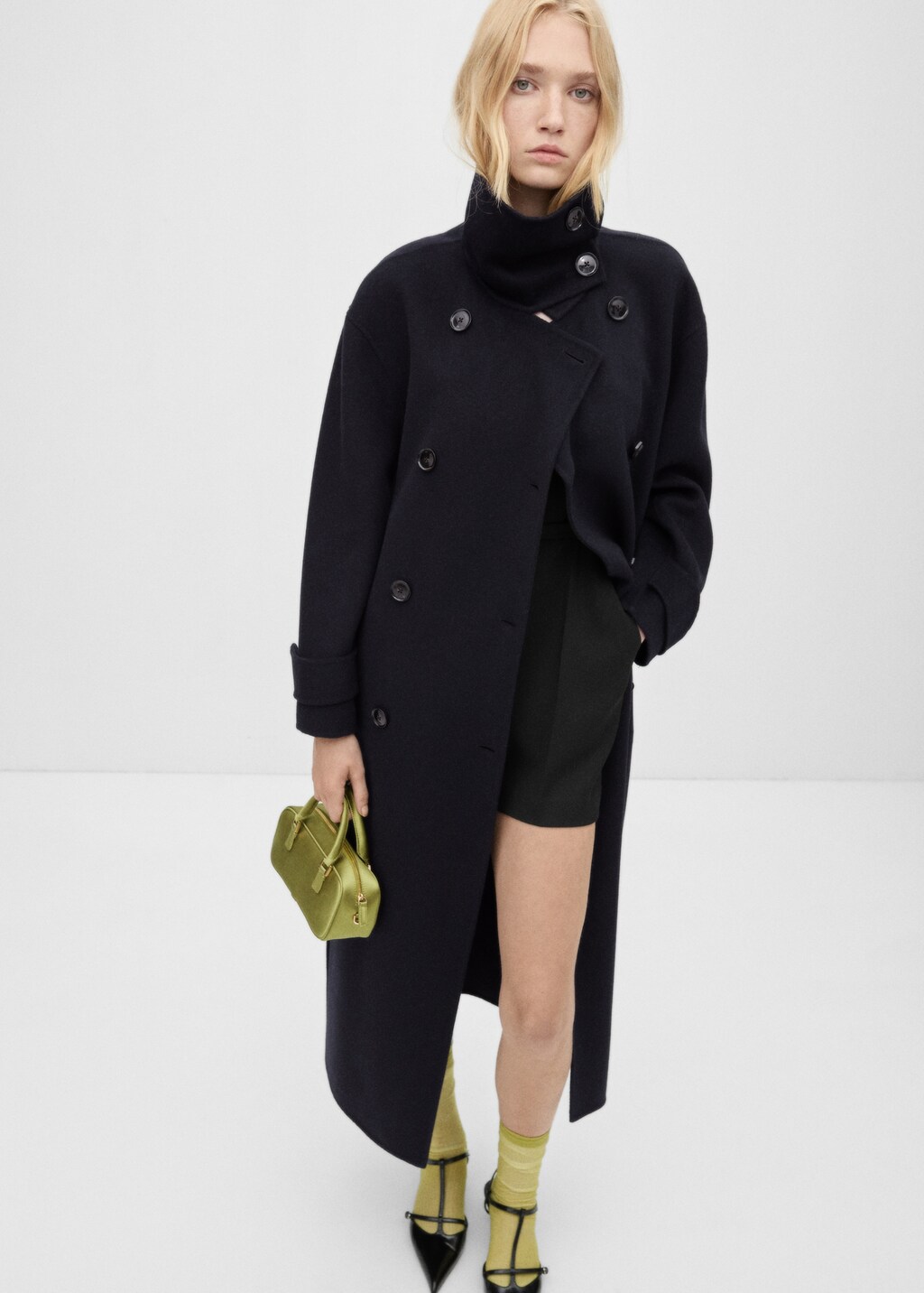 Double-breasted wool coat - Dark Navy