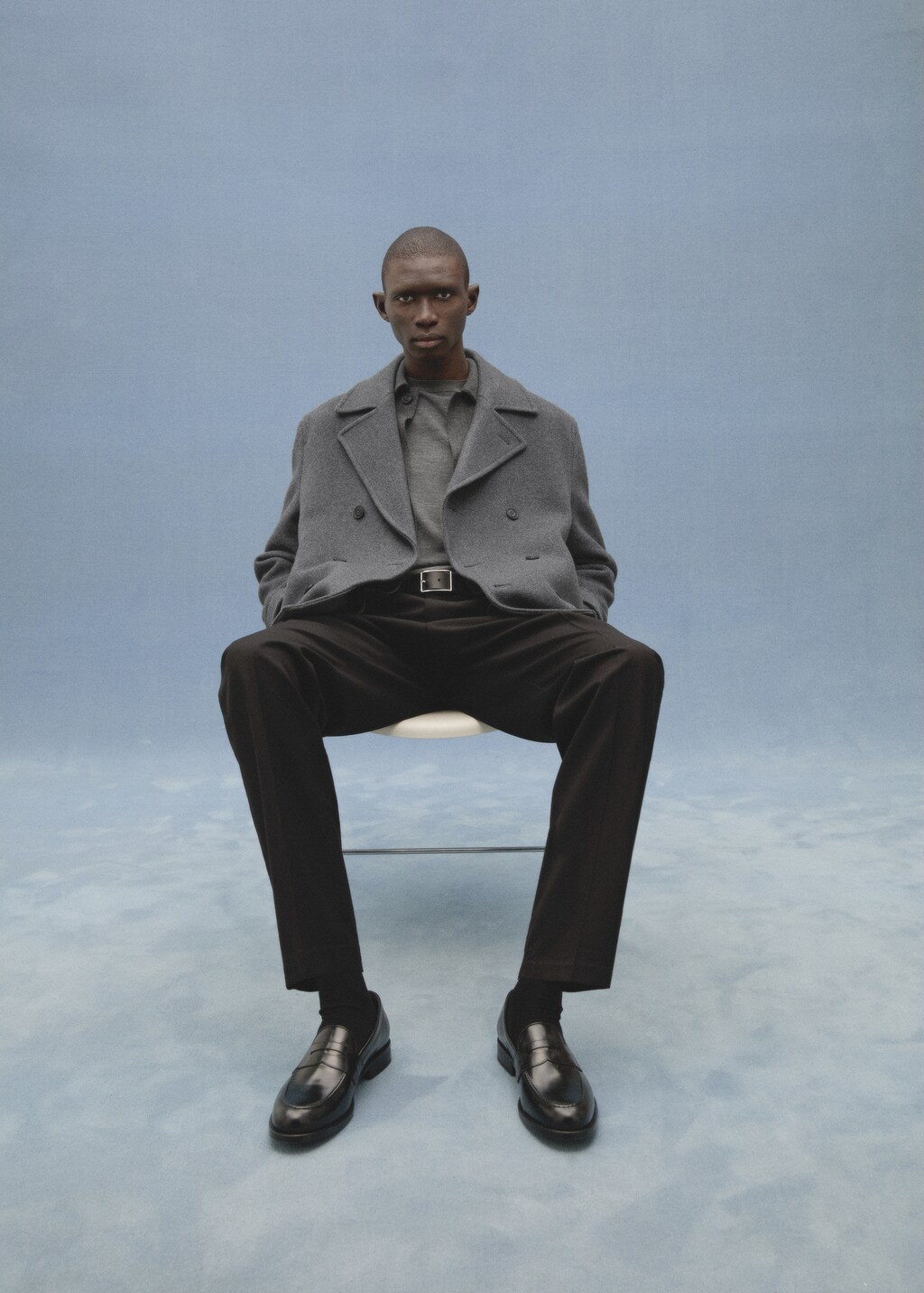 Wool double-breasted coat - Medium Brown