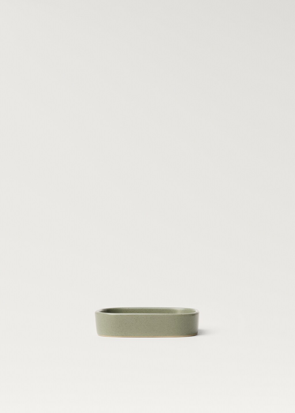 Striped stoneware soap dish - Grey