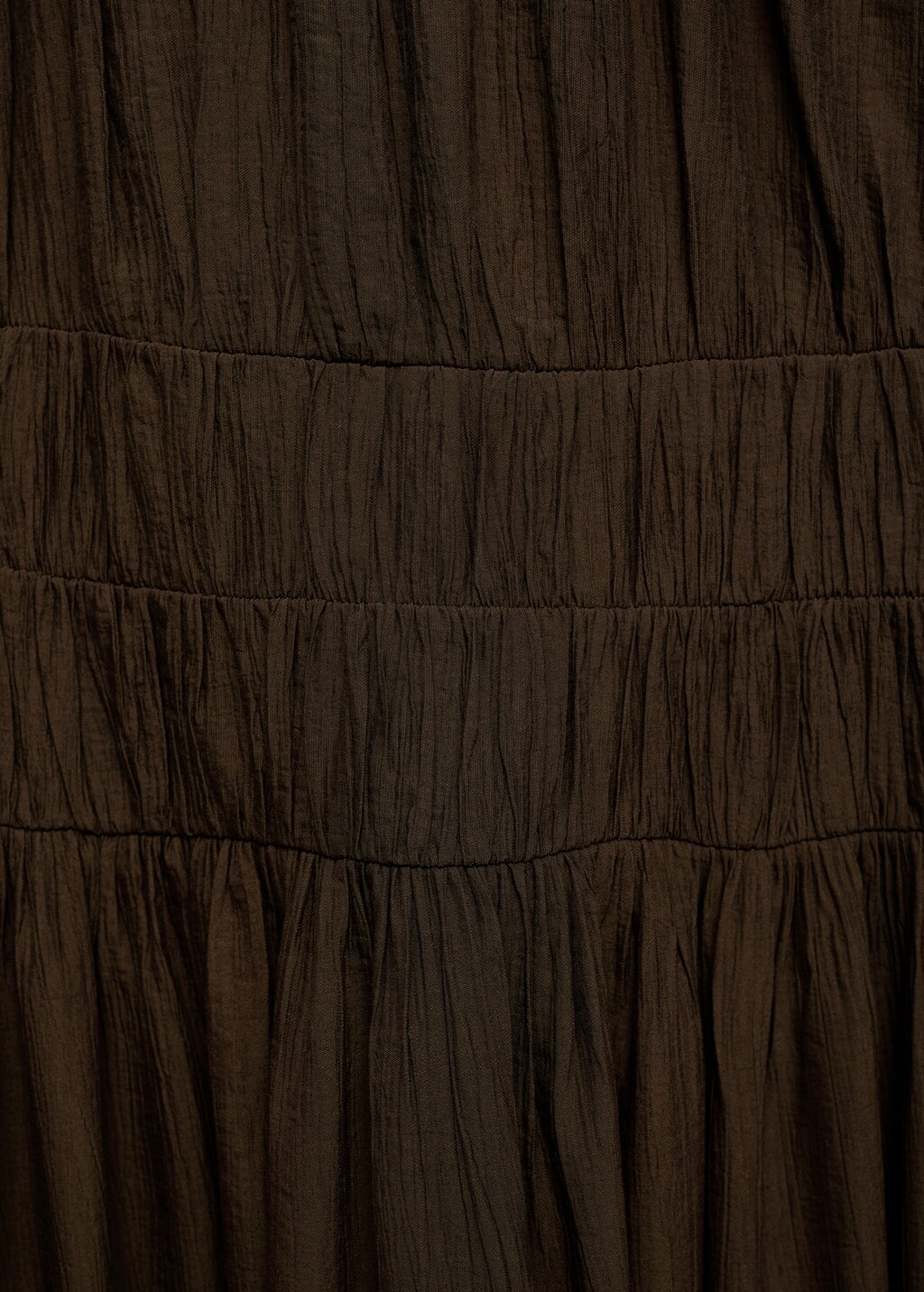 Midi-dress with gathered waist - Brown