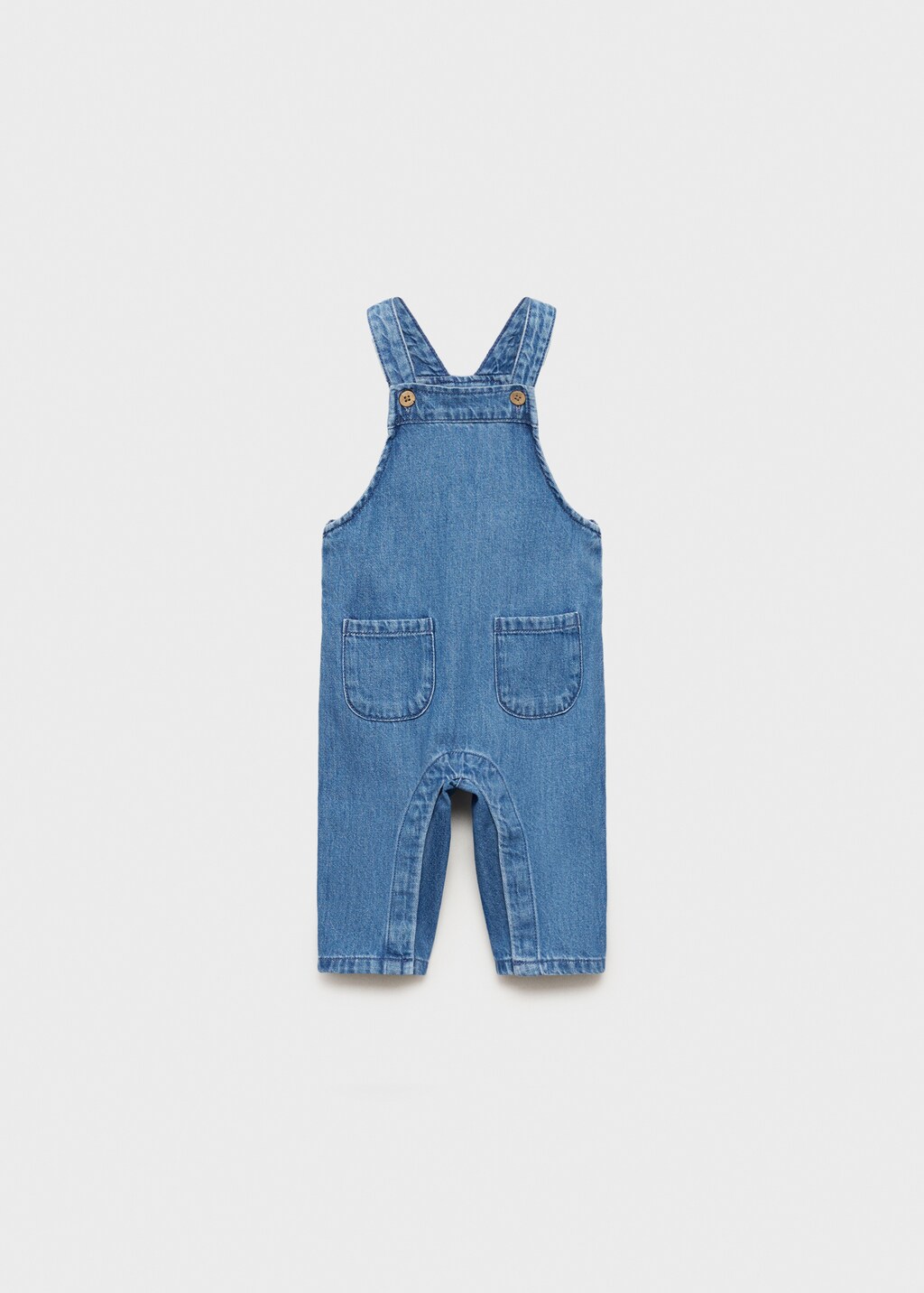 Long denim dungarees - Medium Blue