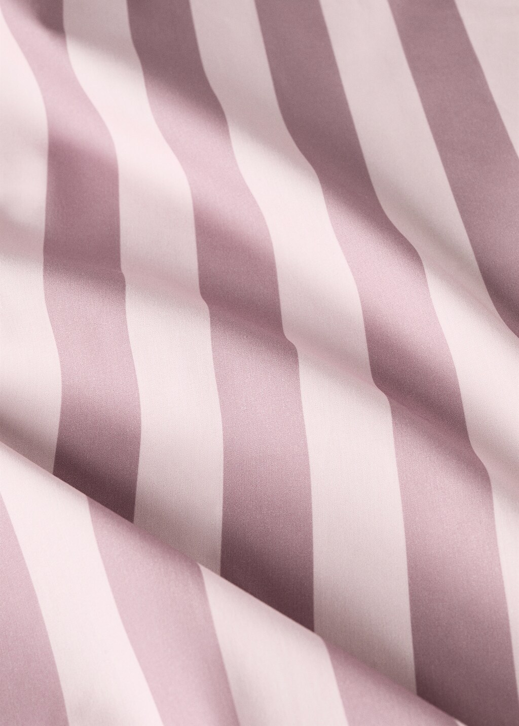 Cotton percale thick-striped children's fitted sheet for 90cm bed - Pink
