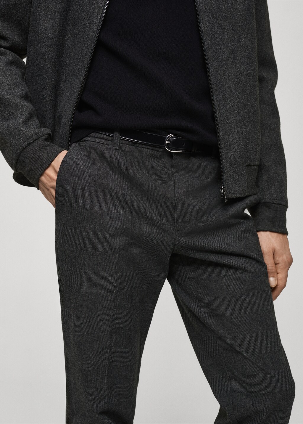 Regular-fit flannel trousers - Light Heather Grey