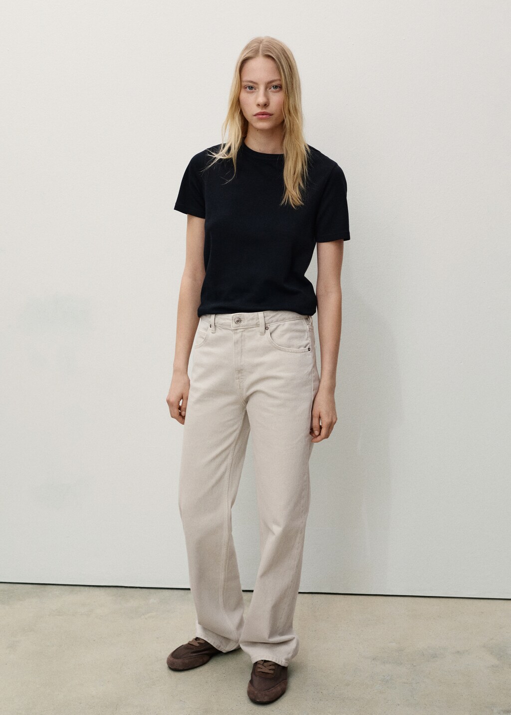 Miami medium-rise straight-fit jeans - Black denim