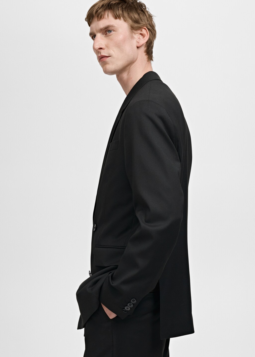 Boston regular-fit double-breasted suit jacket - Black