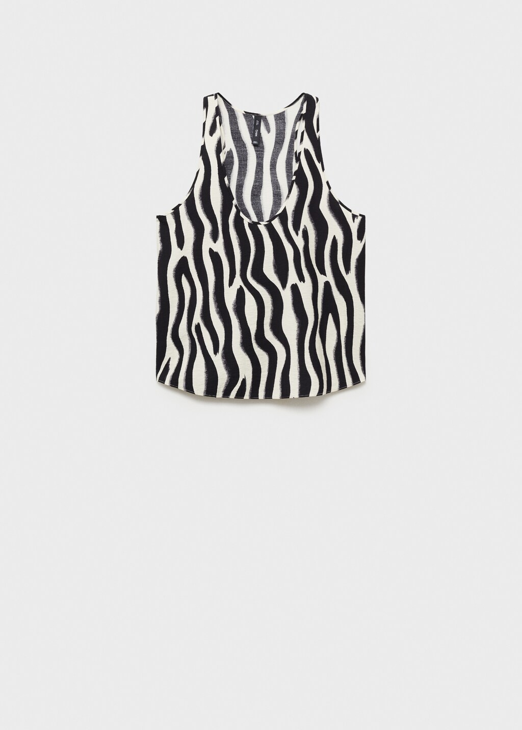 Zebra-print strappy top - Ecru