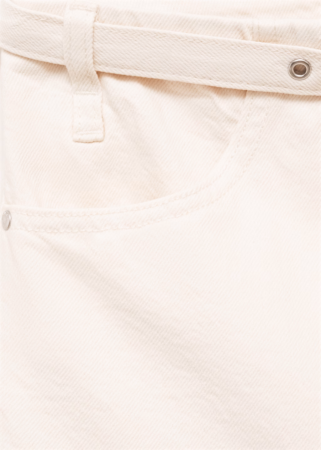 Wideleg jeans with belt - Off White