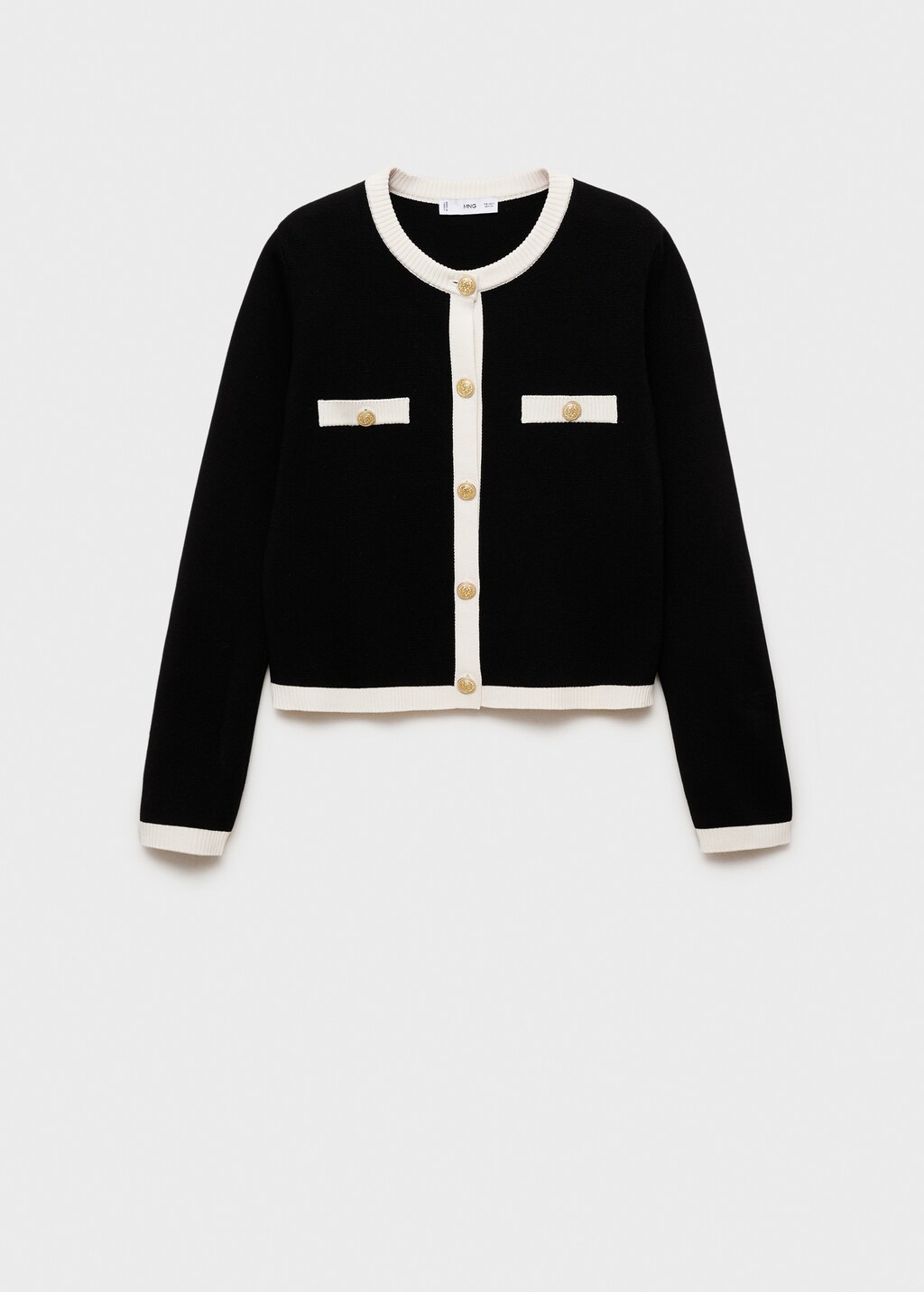 Knitted jacket with jewel buttons - Ecru