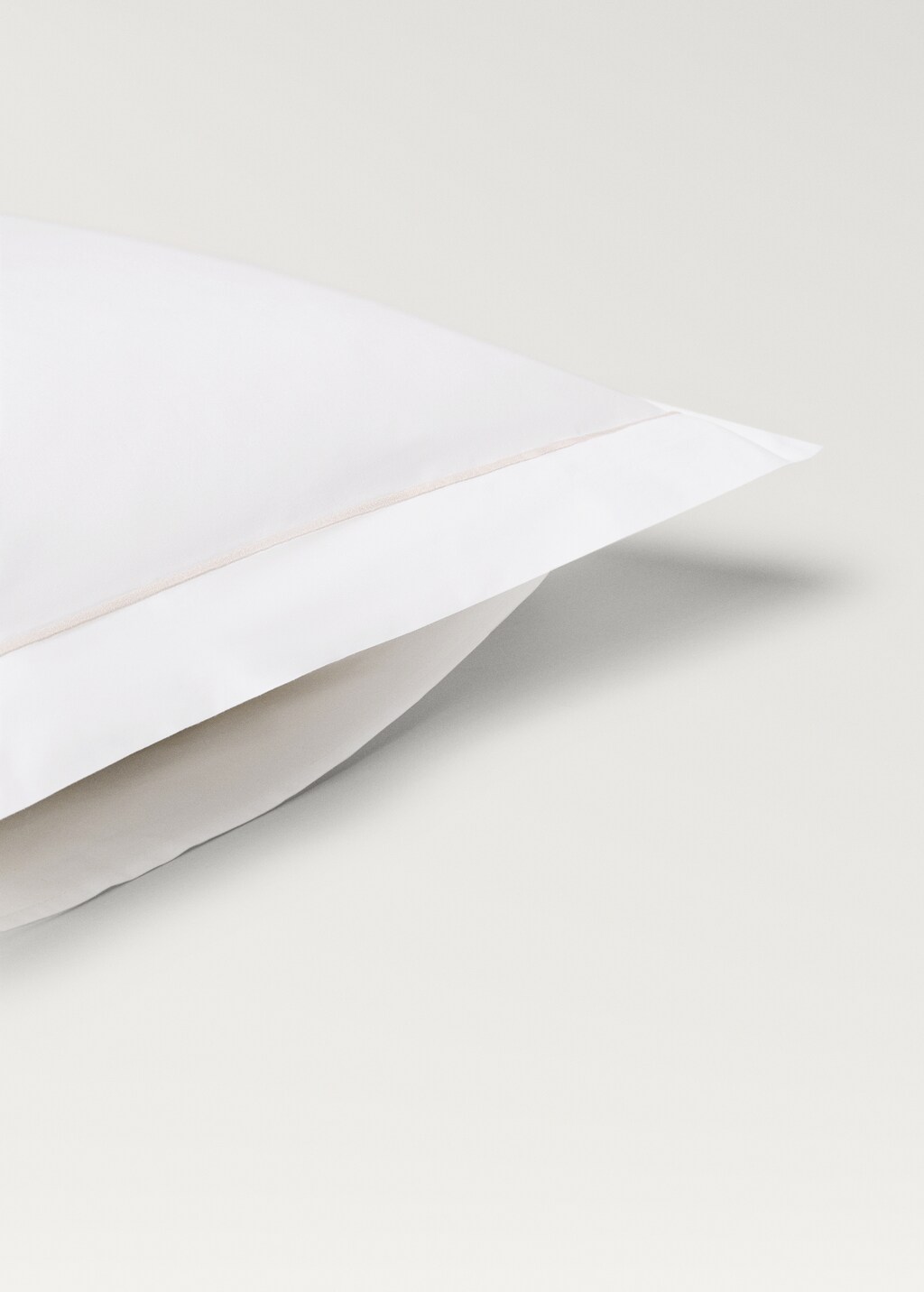 Scalloped percale cotton pillowcase, 60x60 cm - Grey