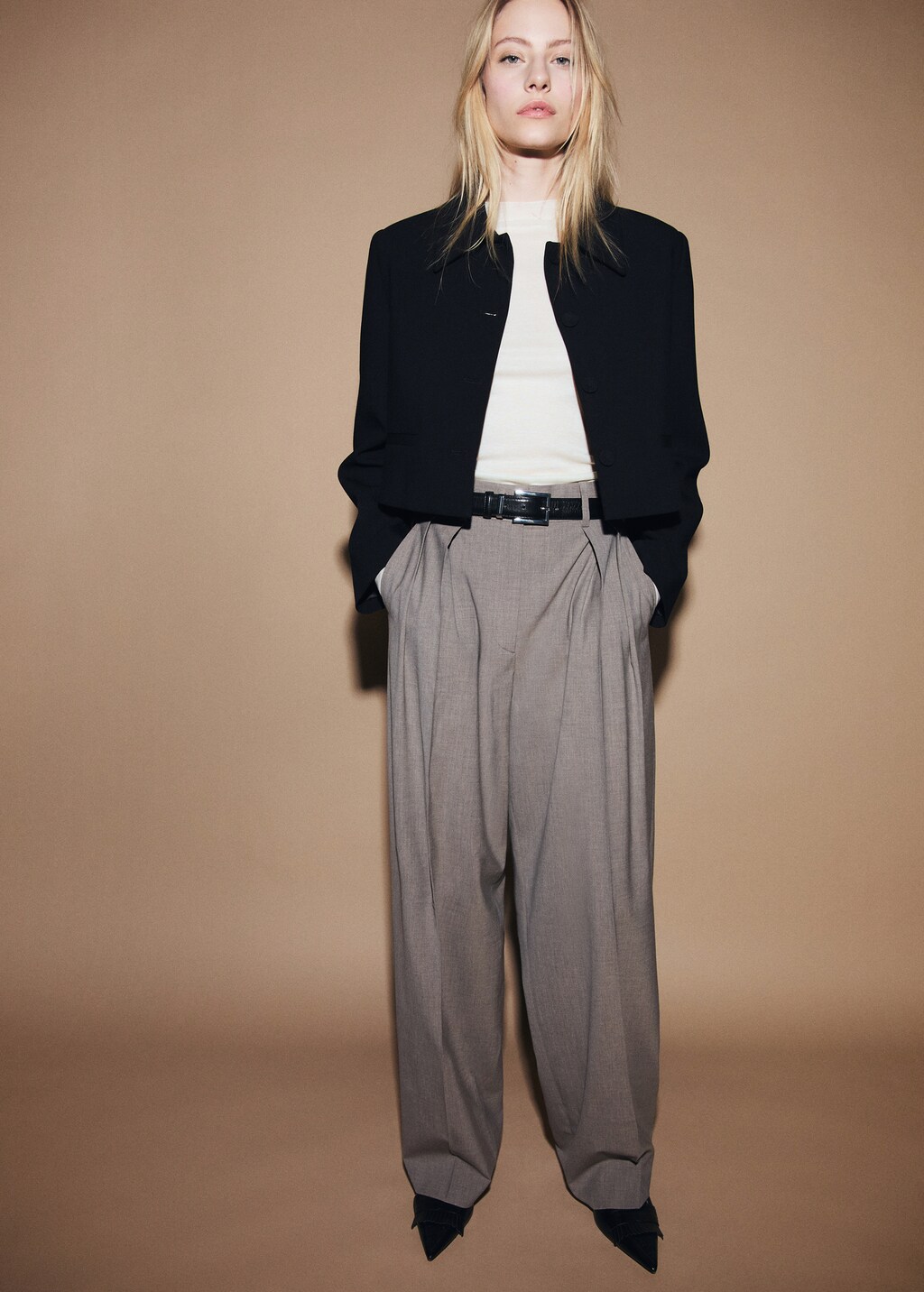 Lapel suit jacket - Black