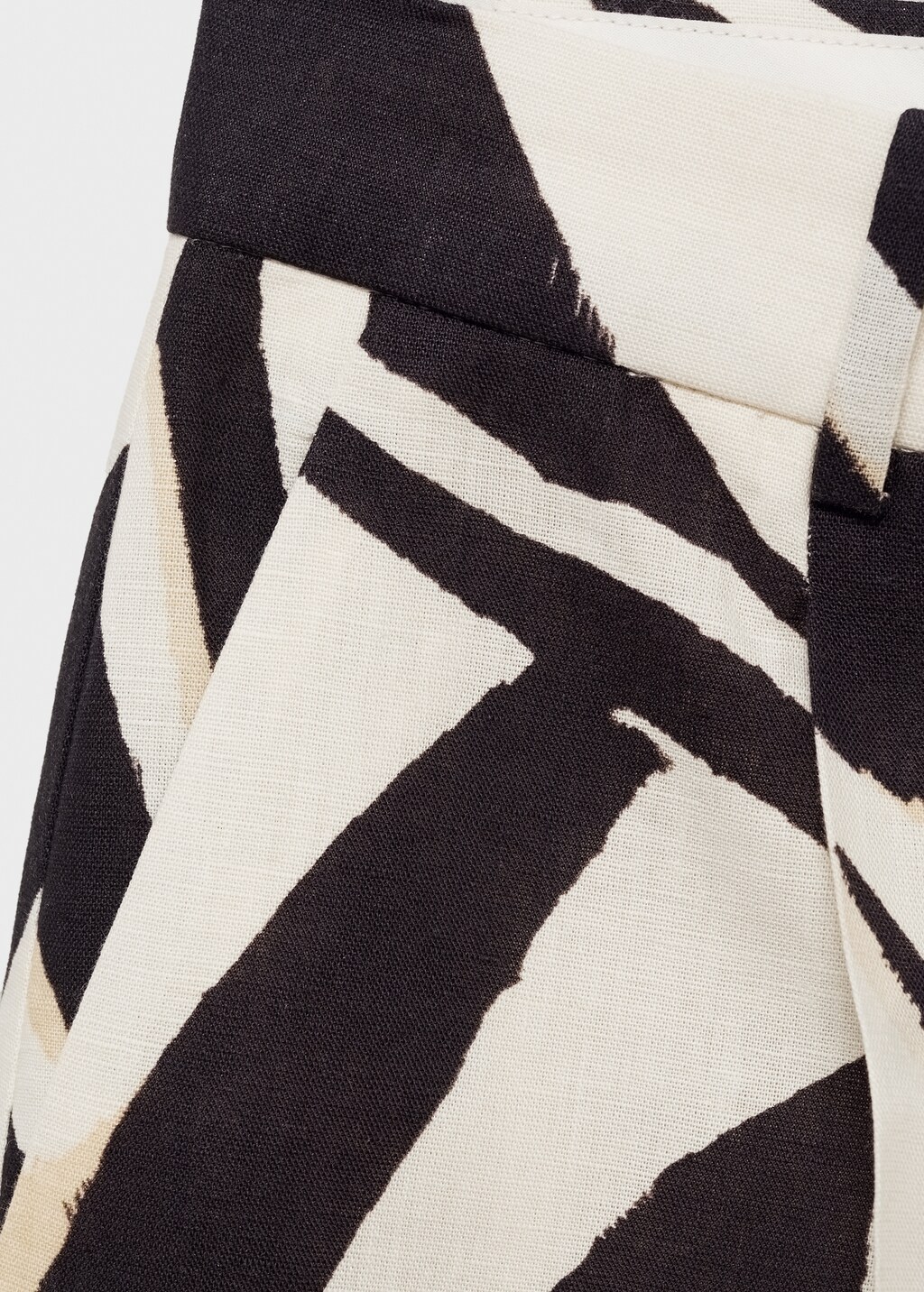 Zebra-print pleated wideleg trousers - Beige