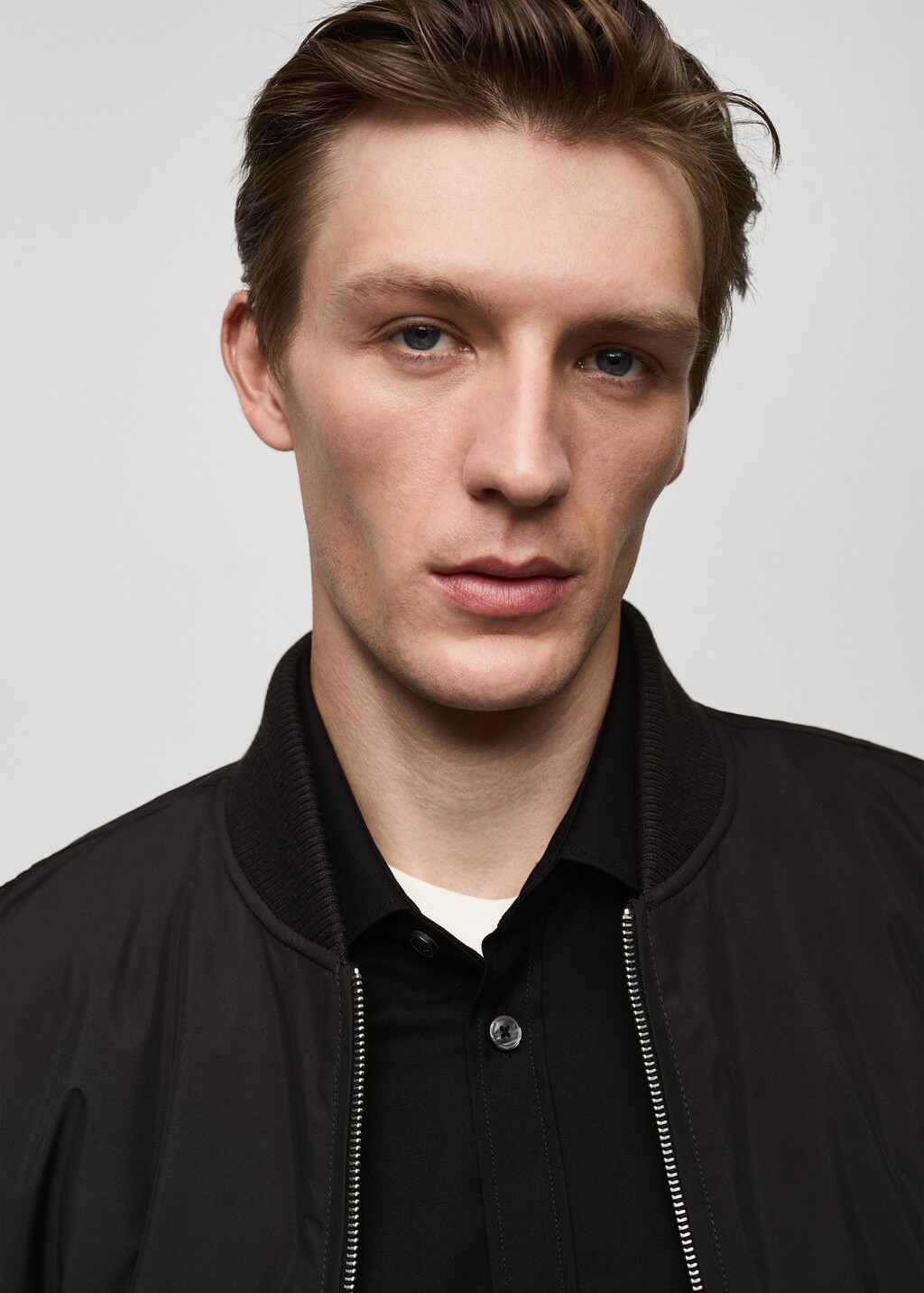 Regular fit quilted bomber - Black