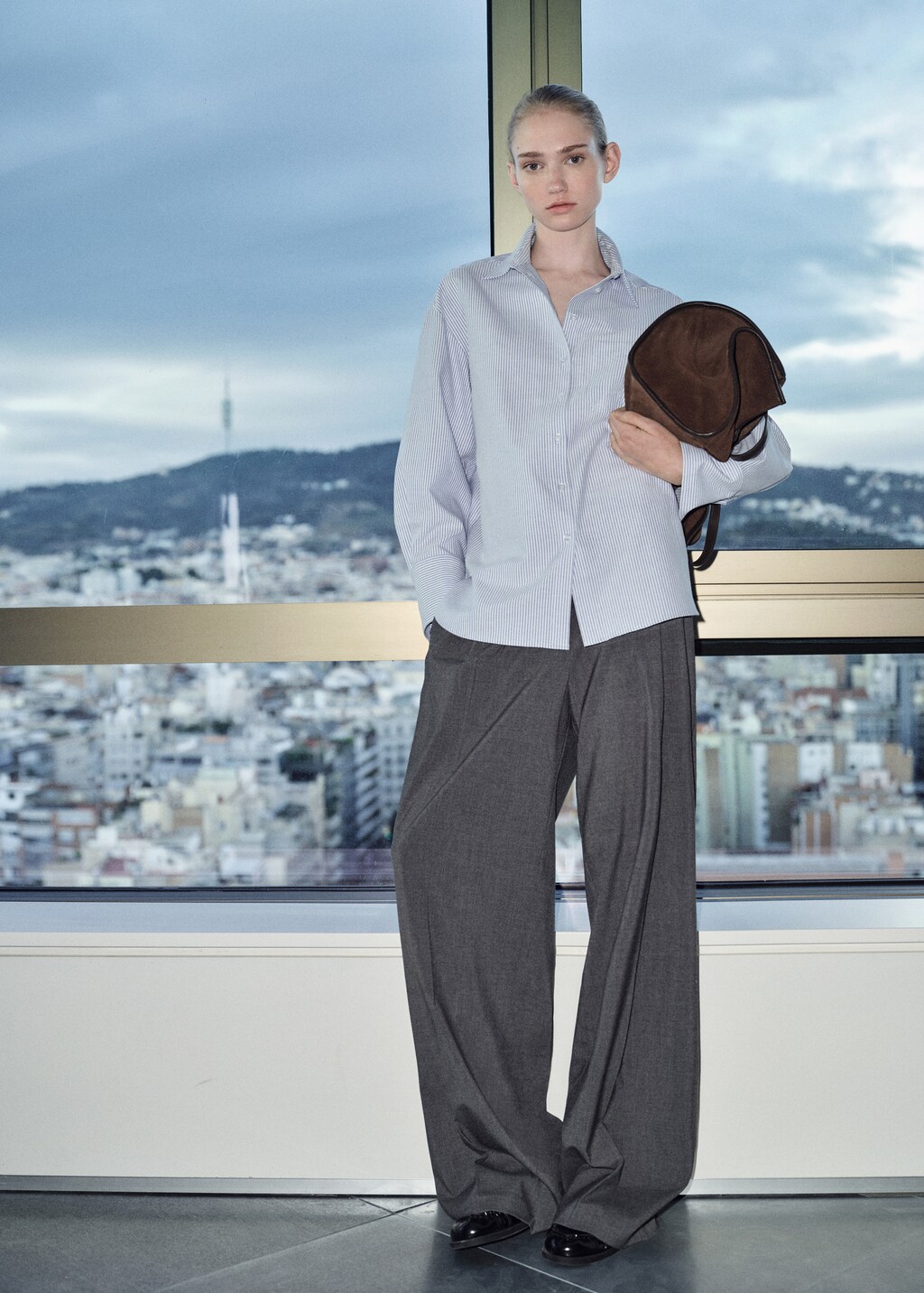 Striped cotton shirt - Sky Blue