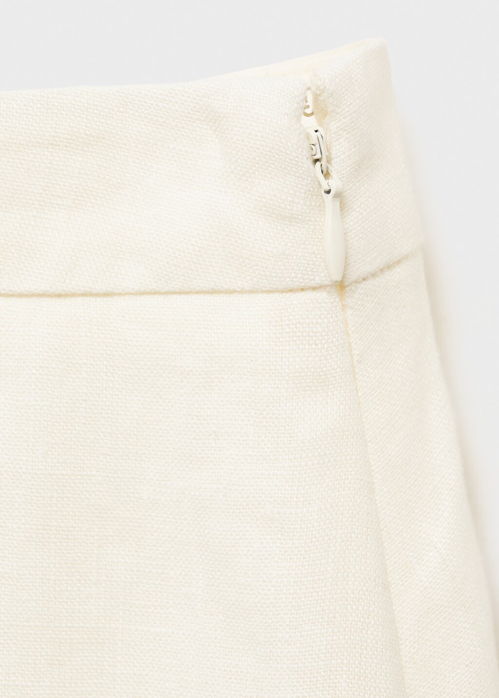 Long linen skirt with pleats - Vanilla