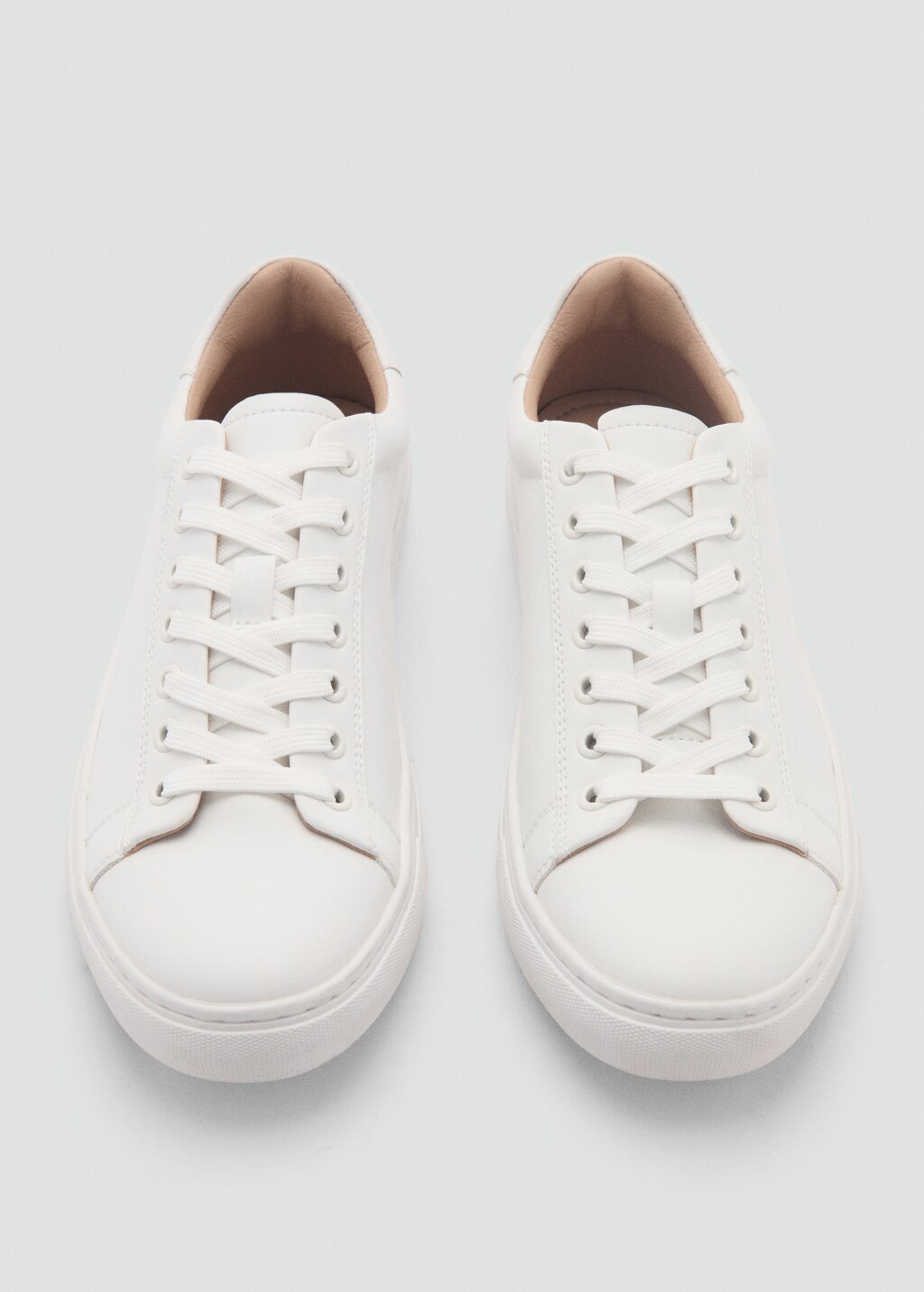 Lace-up panel sneakers - White