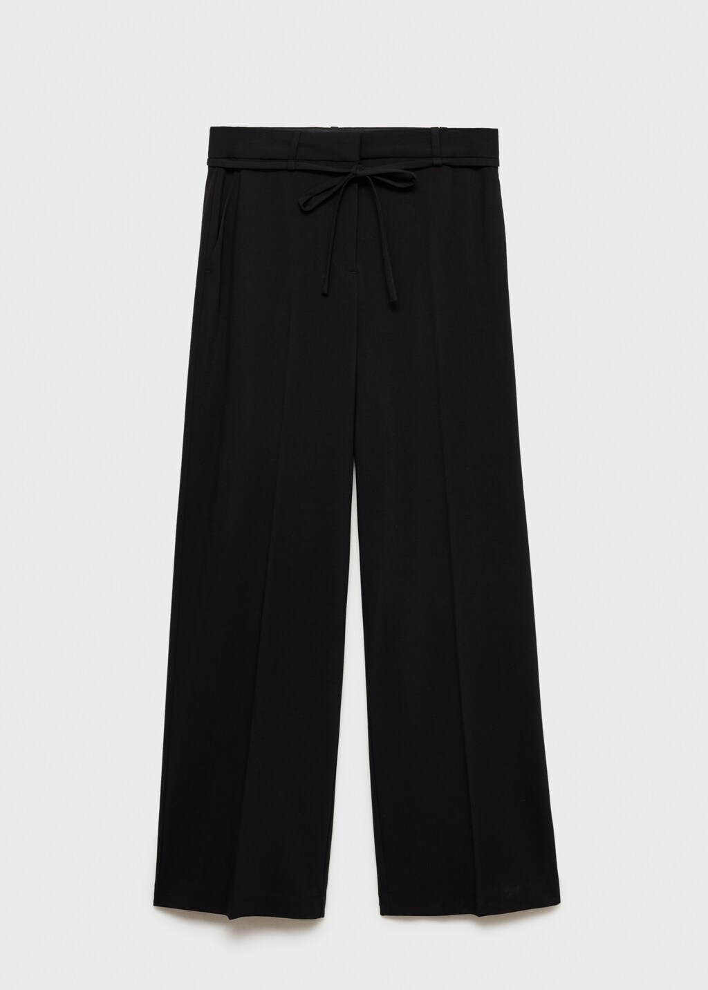 Straight suit pants with bow - Black