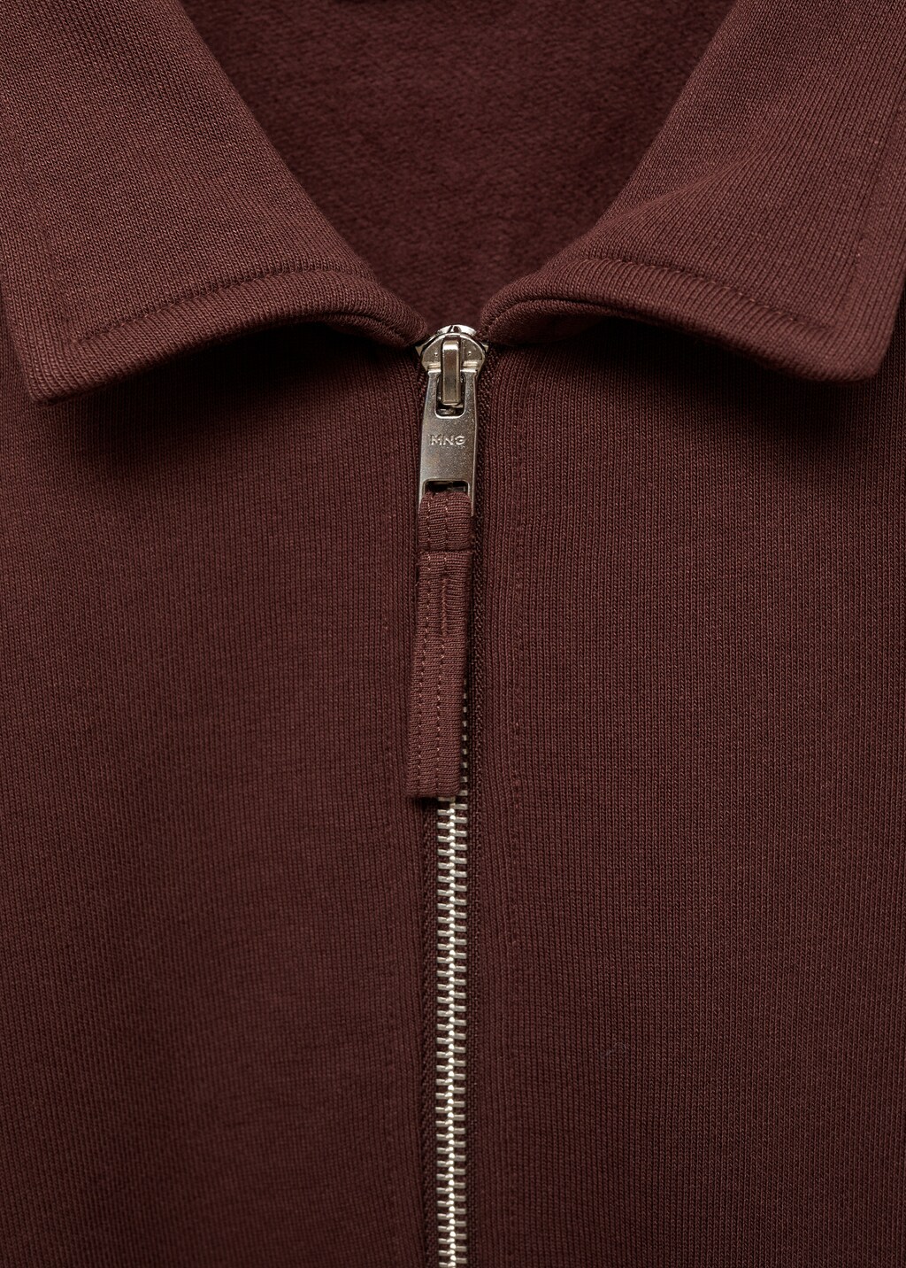 Regular-fit cotton polo sweatshirt - Burgundy