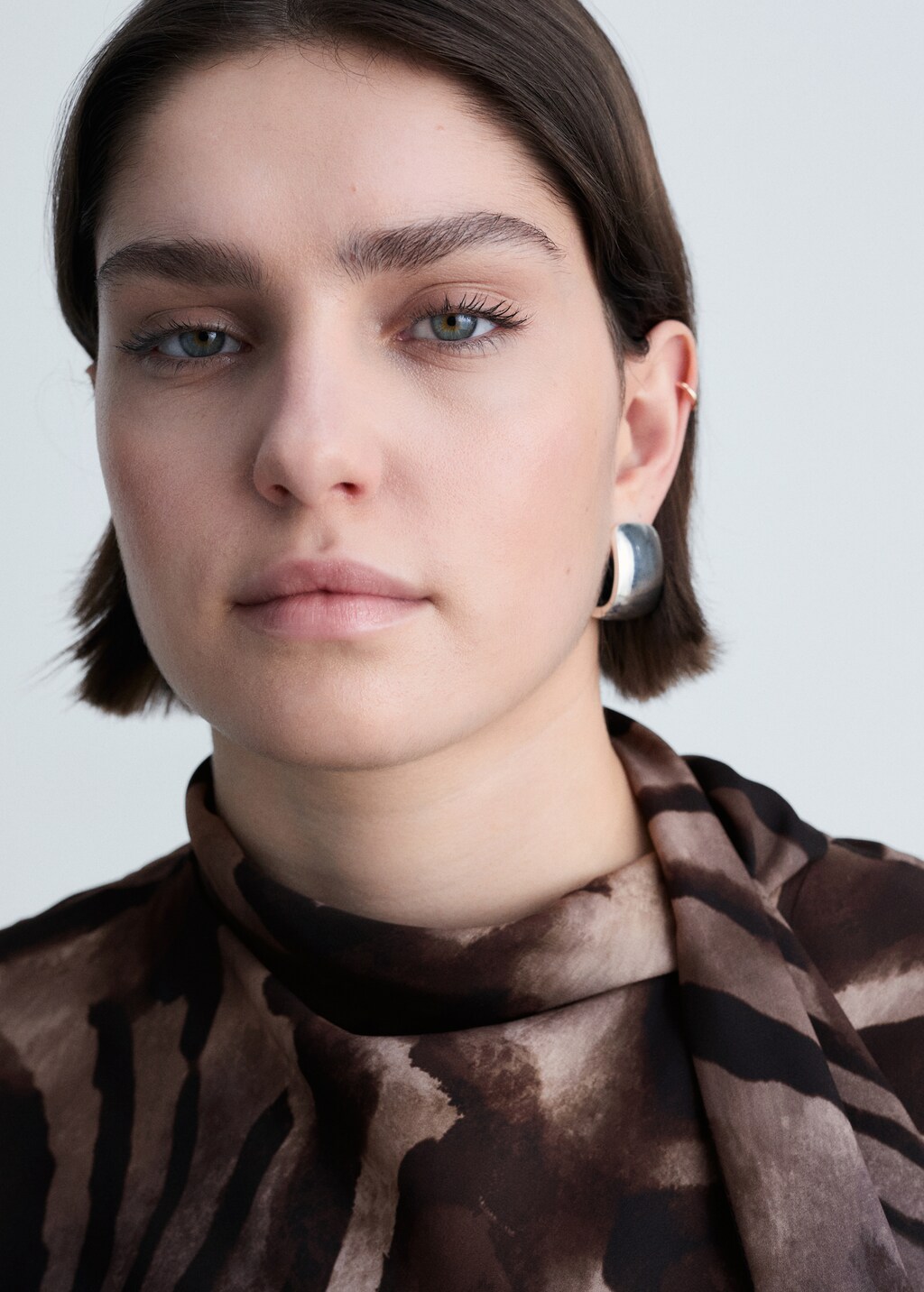 Zebra back bow satin dress - Brown