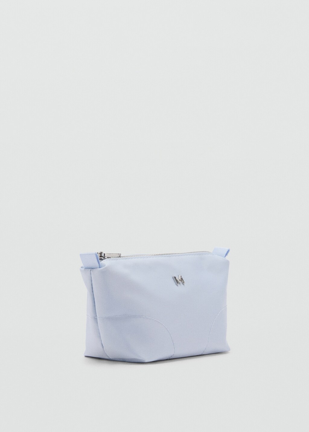 Zipped nylon cosmetics bag - Silver