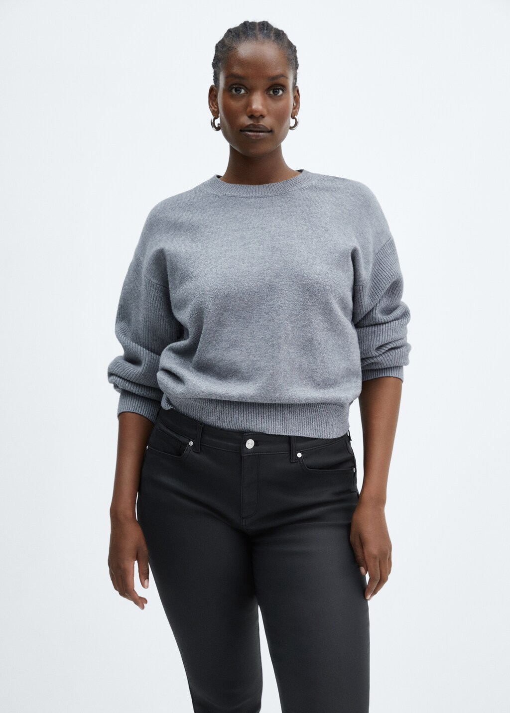 Waxed push-up skinny jeans - Black