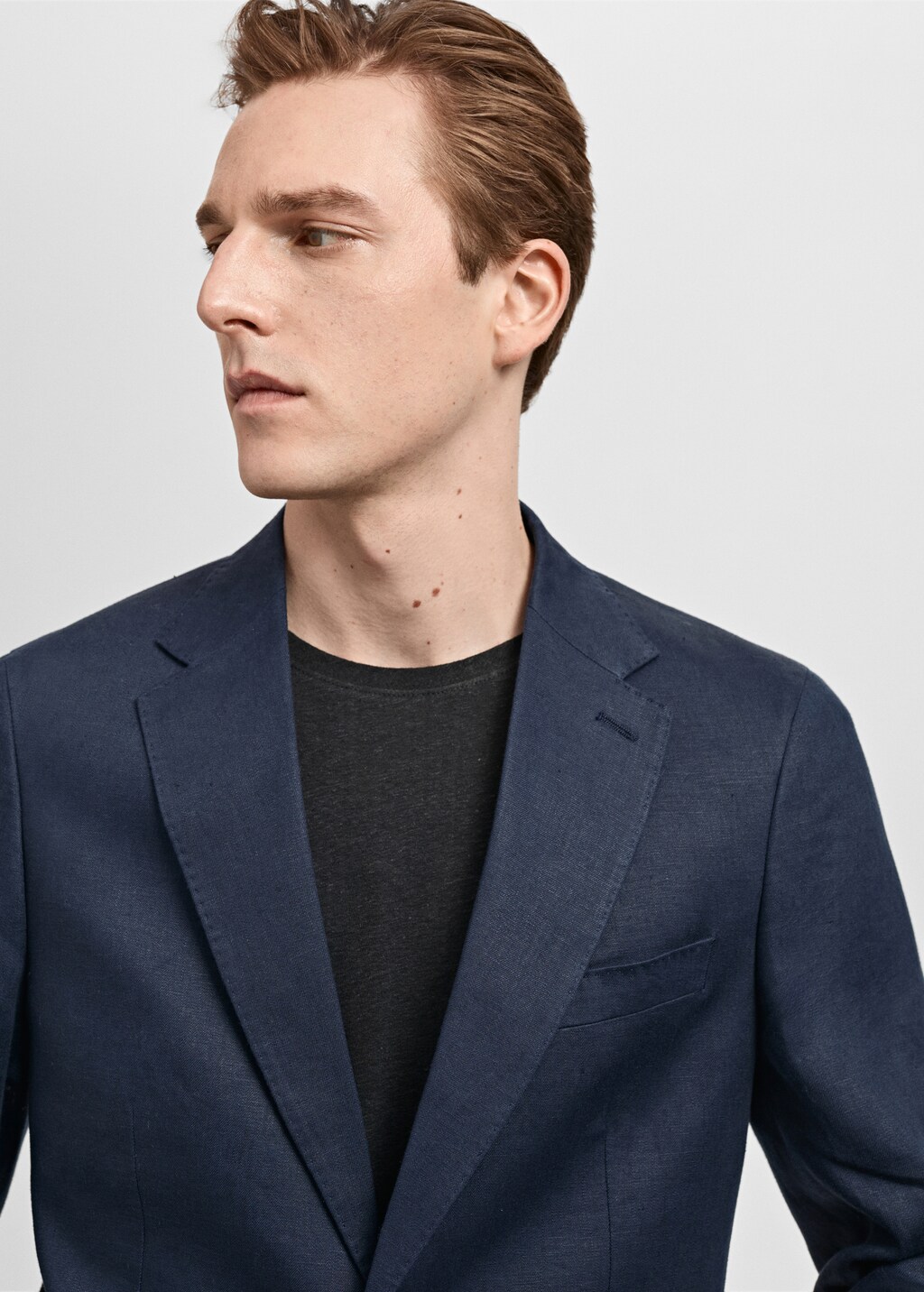 Slim fit 100% linen suit blazer - Khaki