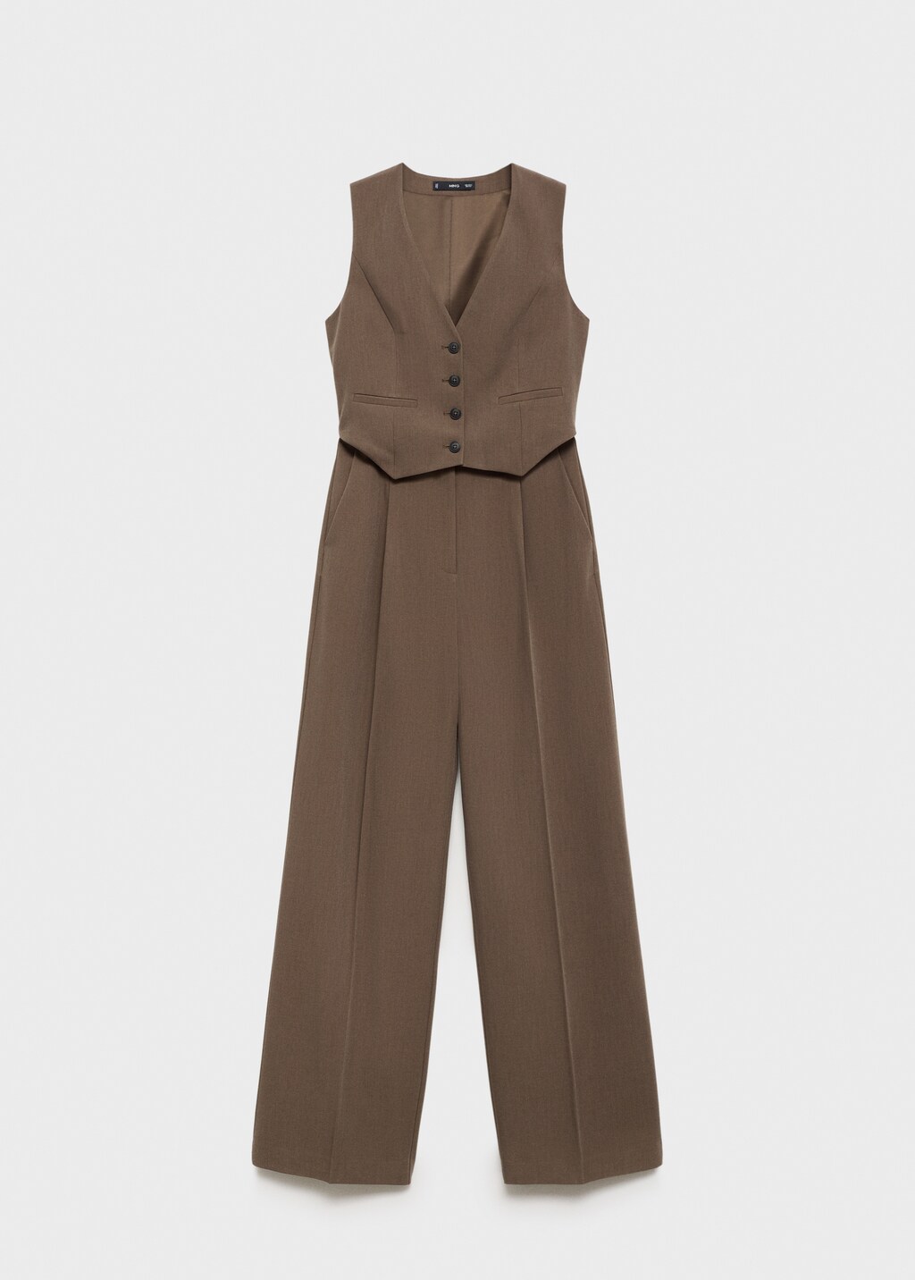 Long suit-style jumpsuit - Brown
