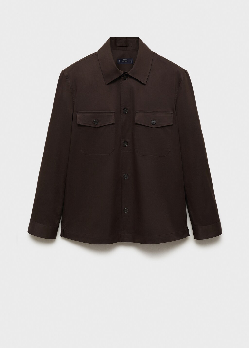 Regular-fit cotton overshirt with pockets - Dark Navy