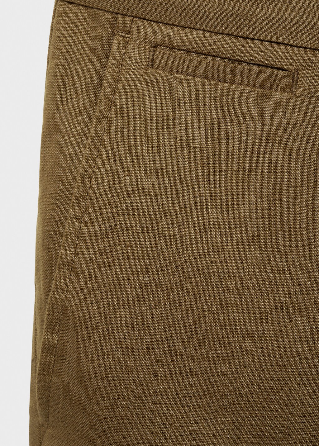 Slim-fit 100% linen trousers - Khaki
