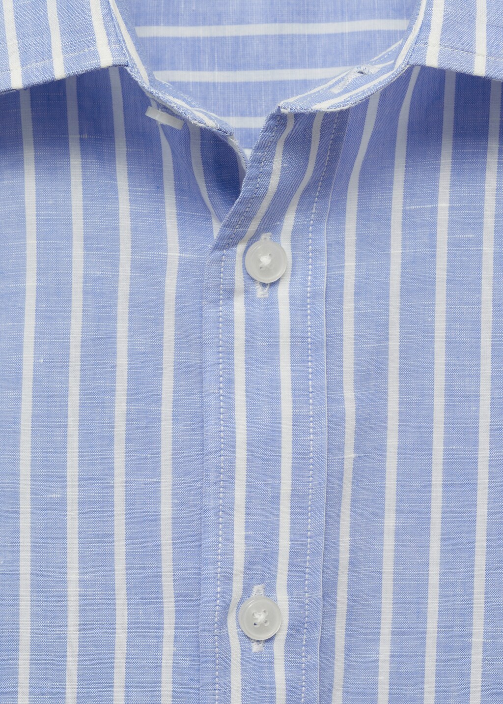 Striped cotton linen shirt - Blue