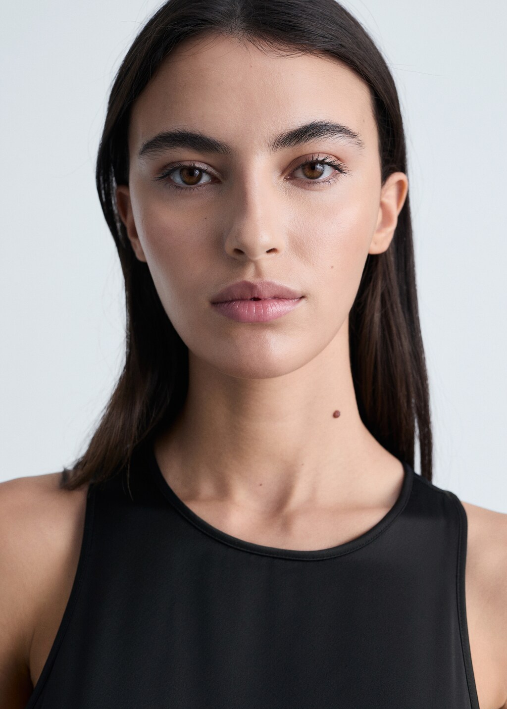 Satin maxi-flower dress - Black