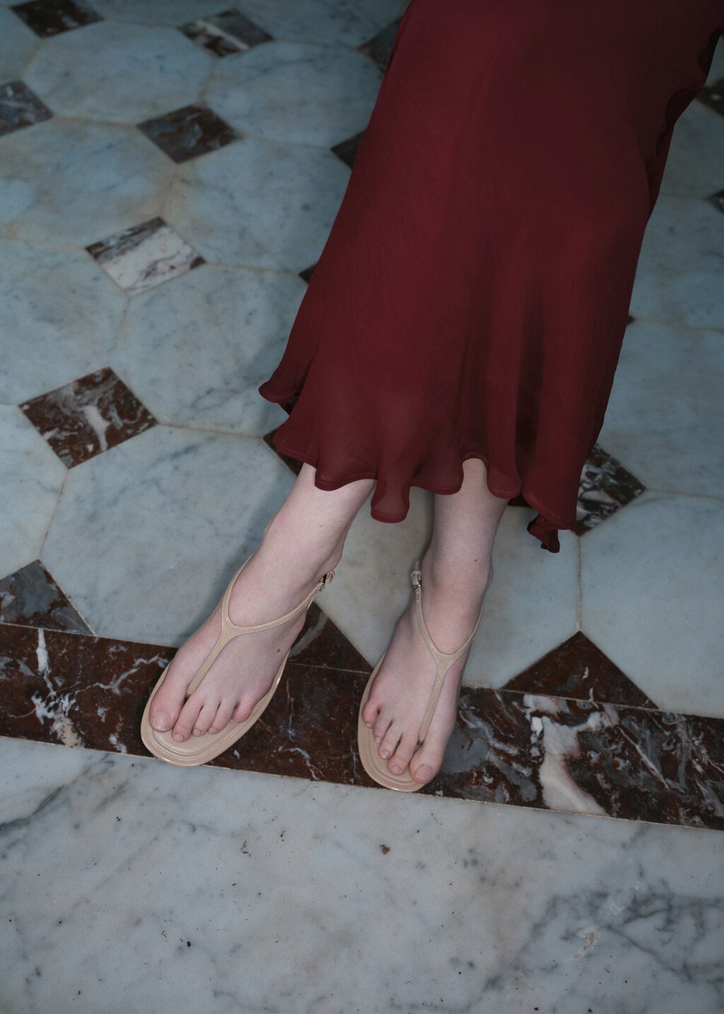 Kitten-heel sandals with strap - Pastel Green