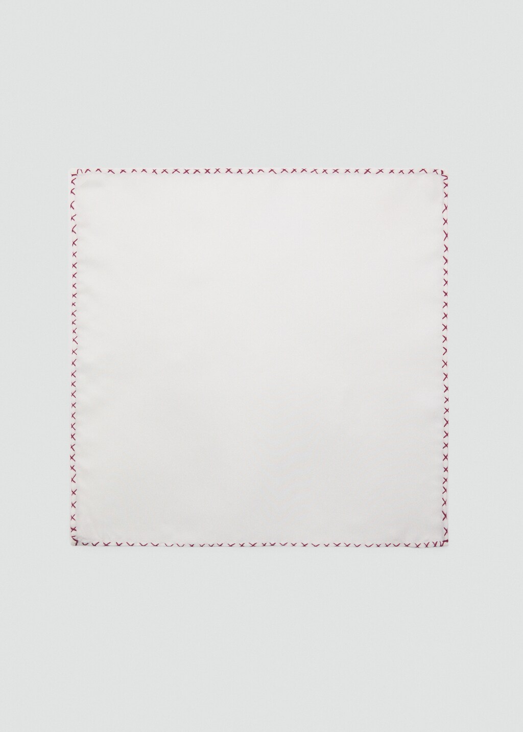 100% silk embroidered pocket handkerchief - Burgundy