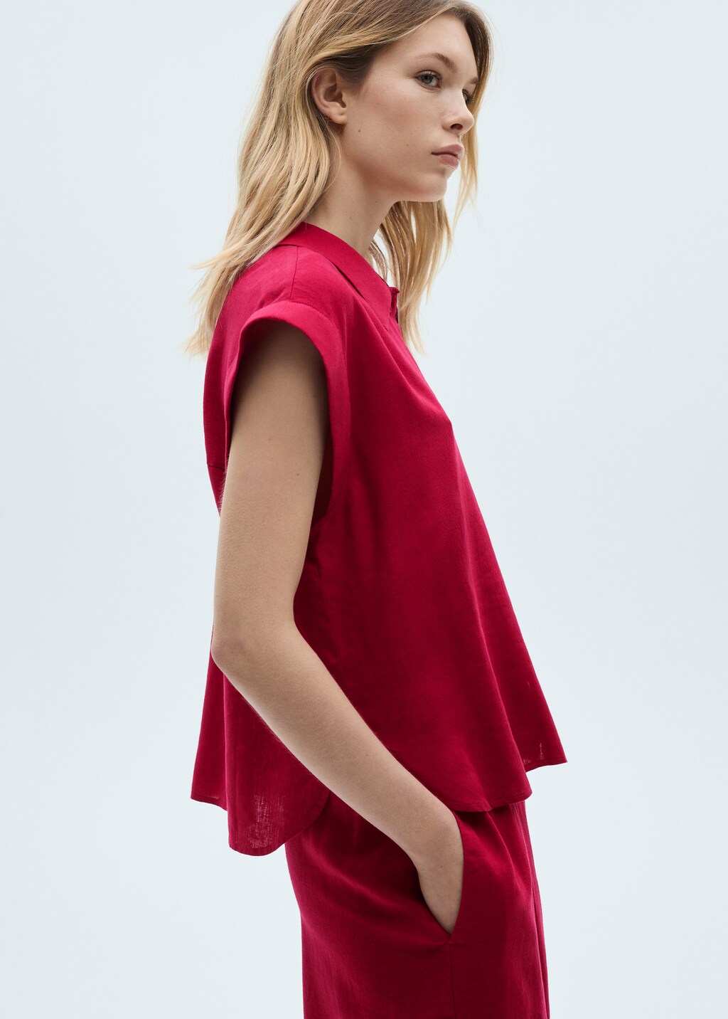 Flowing linen blouse - White