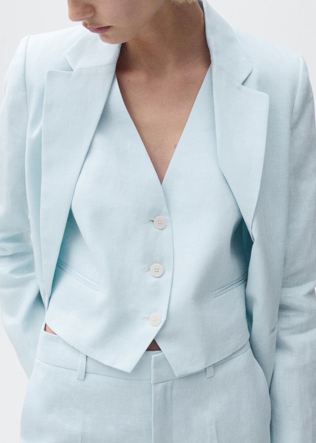 Linen suit waistcoat - Off White