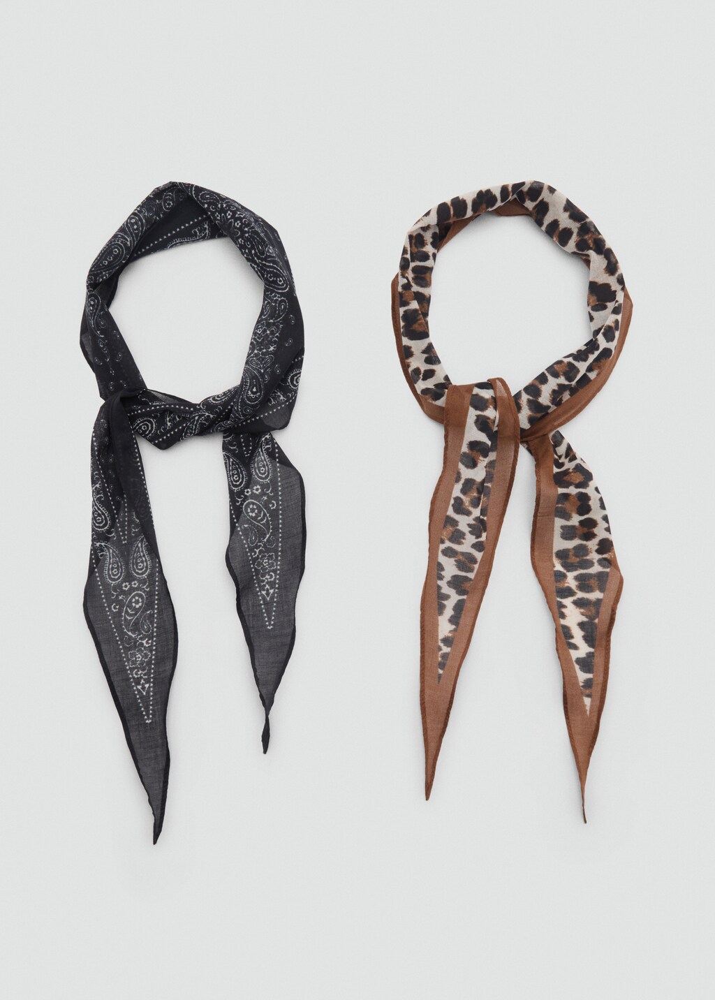 Set of 2 printed handkerchiefs - Black