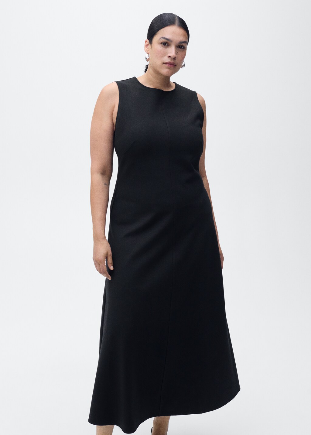 Flared midi-dress - Black