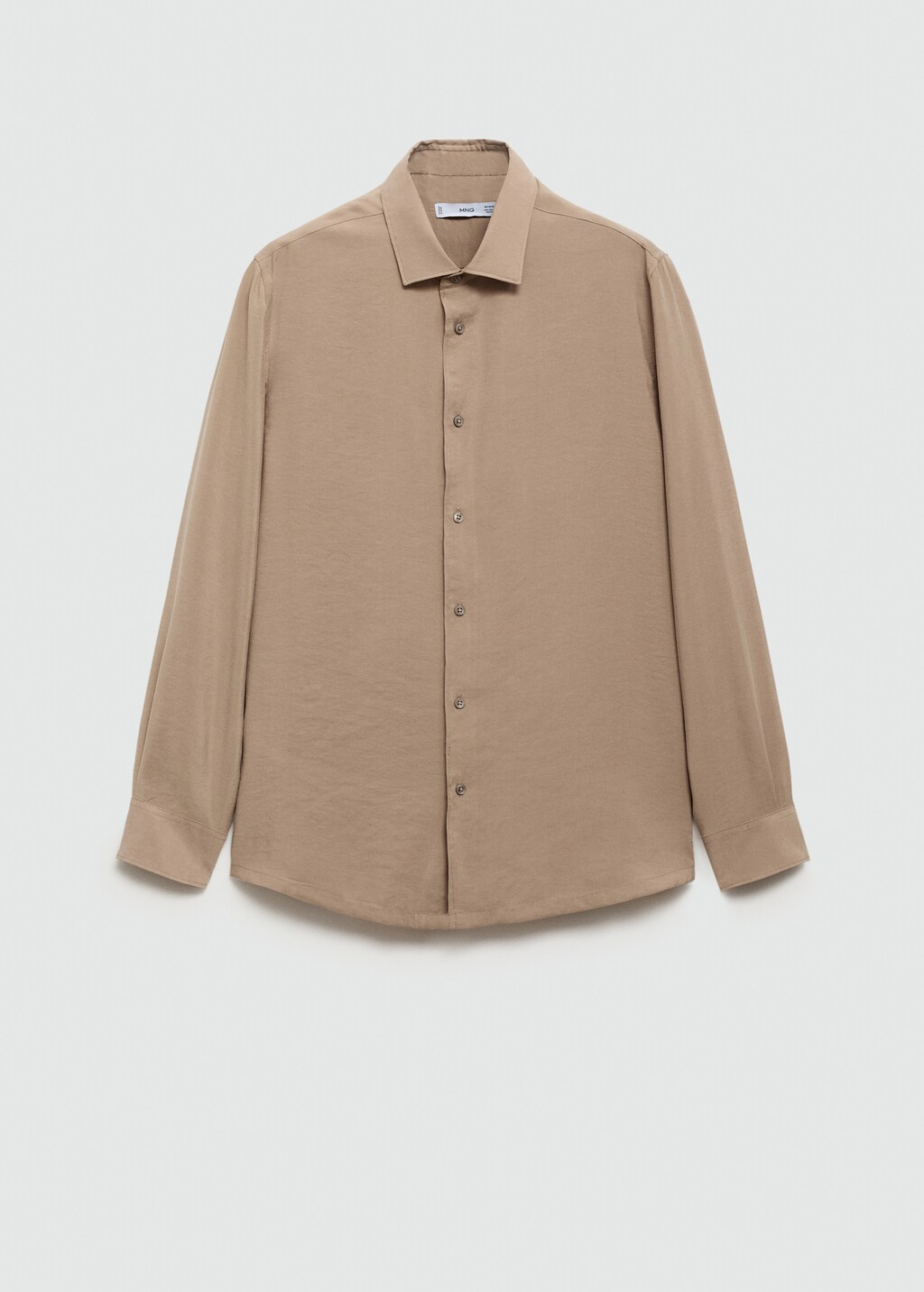 Regular fit tencel shirt - Medium Brown